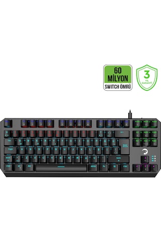 GamePower Overlord 60M Mekanik Mavi Switch Türkçe Q 88 Tuş USB Gaming Klavye