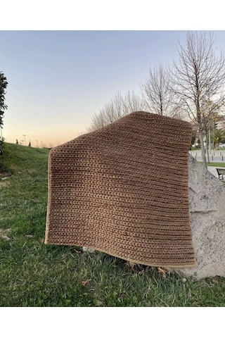 Eko Halı Flatweave Choti Brown Dekoratif Jüt Kilim