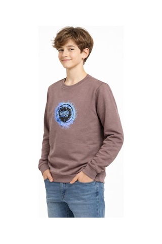 Baglan Erkek Çocuk Ön Arka Baskılı Sweatshirt Bgl-st05230 Vizon