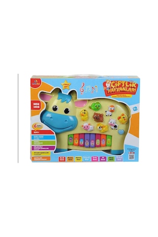 Can Ali Toys Pilli Inek Piyano Türkçe Sesli Müzikli Işıklı  28Cm