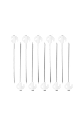 Yifomall Kamp Tenteği İçin 21cm Gümüş Çelik Fenerli Toprak Çivisi - Kalınlaşmış Rüzgar Direnci - 10 Adet Kamp Aksesuarı Gümüş