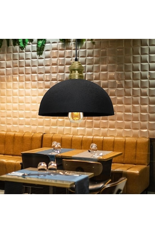 Kugel Metal Sarkıt Avize Mutfak Ofis Hol Siyah