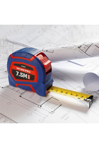 Workpro Wp261010 7,5mx25mm/25ft. Naylon Kaplama Sarı Çelik Şerit Metre Diğer