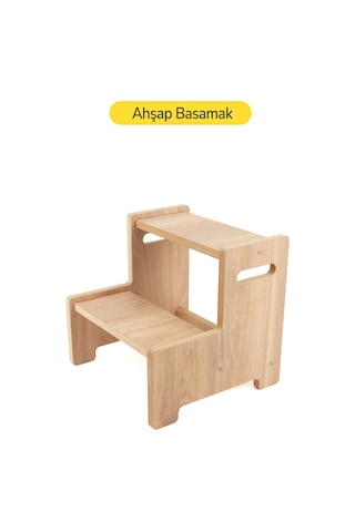 Ahşap Yükseltici Basamak Tabure Çok Renkli