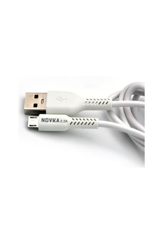Novka NVK03 Micro/USB 2.2 A 1 M Şarj Ve Data Kablosu Beyaz