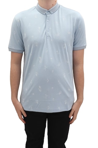 Santa Dmctekstil Erkek 112 Desenli Spor Kesim Rahat Kalıp Cepsiz Polo Yaka T-shirt Mavi