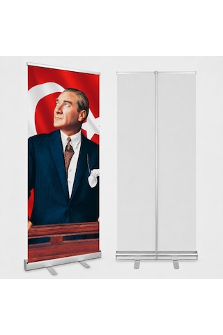 Atatürk Poster Baskılı Roll Up Banner 85x200cm No:1 Diğer