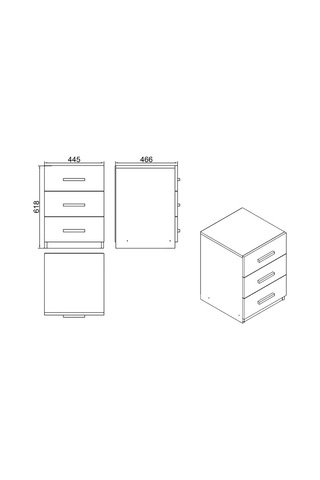 Yurudesign Vario C 3 Çekmeceli Keson Ofis Masası Altı Dolabı Yazıcı Sehpası Beyaz