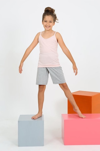 Akbeniz Kız Çocuk İp Askılı Şortlu Penye Pembe Pijama Takım 20430