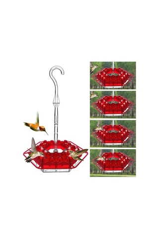 Pazly Türk Kuşu Yemliği, Uzun Tüp, Kırmızı/mavi, Kolay Doldurma, Kolay Temizleme