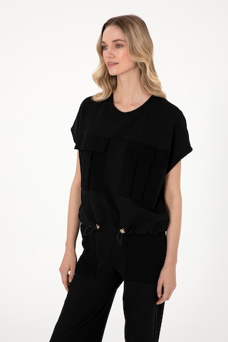U.S. Polo Assn. Kadın Siyah Bisiklet Yaka Tişört 50300778-VR046
