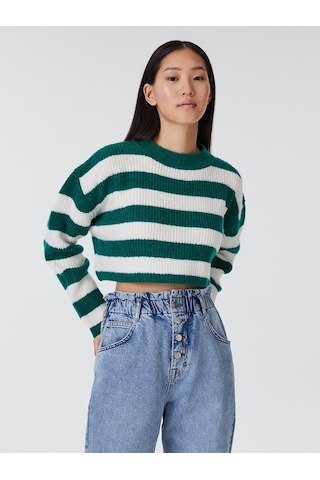 Loose Fit Kadın Kazak Yeşil