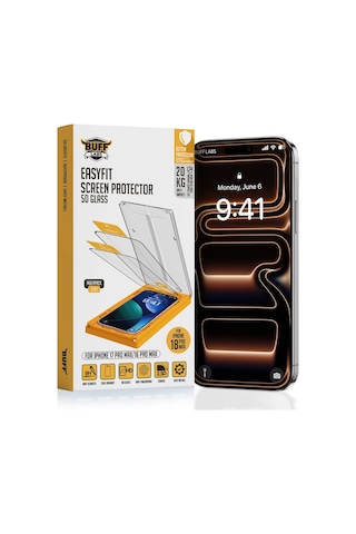 Buff Apple Uyumlu iPhone 18 Pro Max / iPhone 17 Pro Max / 16 Pro Max 5d Glass Easyfit 2 Adet Ekran Koruyucu