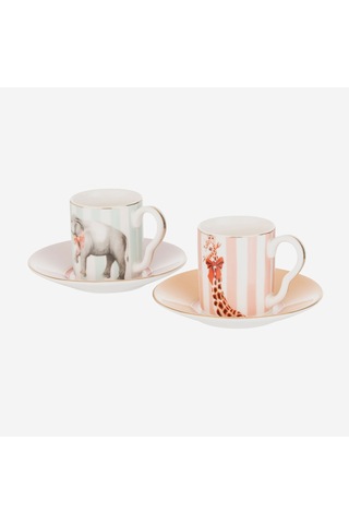Pembe Porselen Kahve Fincan Seti 90 Ml