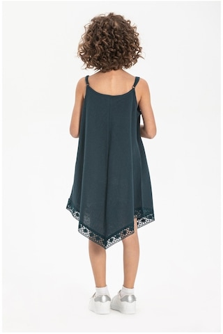 Çağla Şile Bezi Kız Çocuk Elbise Petrol Ptrl