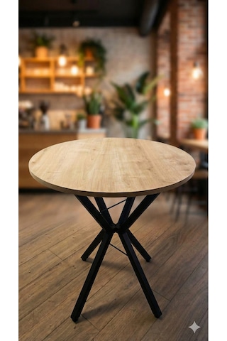 70 Cm Siyah Metal Ayak 2-3 Kişilik Yuvarlak Masa Mutfak Masası Balkon Masası Kafe Masası Ofis Masası Safirmeşe