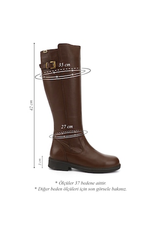 Gönderir Kadın Kahve Floter Fermuarlı Kauçuk Taban Hakiki Deri Çizme Gkzc13444570 Kahverengi