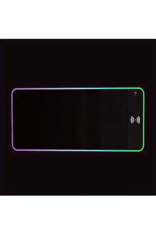Pazly 15w Kablosuz Şarj 3.0 Rgb Karanlık Gece Fare Pedi 80x30cm Telefon Şarj Cihazı Oyun Masaüstü Bilgisayar Laptop Tablet