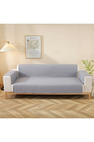 Sones Çift Taraflı Su Geçirmez Evcil Hayvan Yastığı Elmas Desenli Kanepe Kılıfı, Boyut: 130x196cm Gri