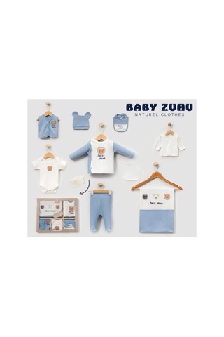 Baby Zuhu My Baby Kumsal % 100 Coton 10 Lu Hastane Çıkışı Only Bear 6553 Mavi Mavi