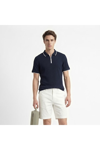 Nautica Erkek Lacivert Regular Fit Polo Yaka T-shirt Düz K65345t Lacivert