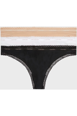 Calvin Klein Bayan Külot 000qd3802e Fıy Siyah Beyaz Krem