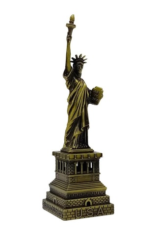 Vintage Metal Usa Özgürlük Heykeli Biblo Antik Bronz 15 Cm