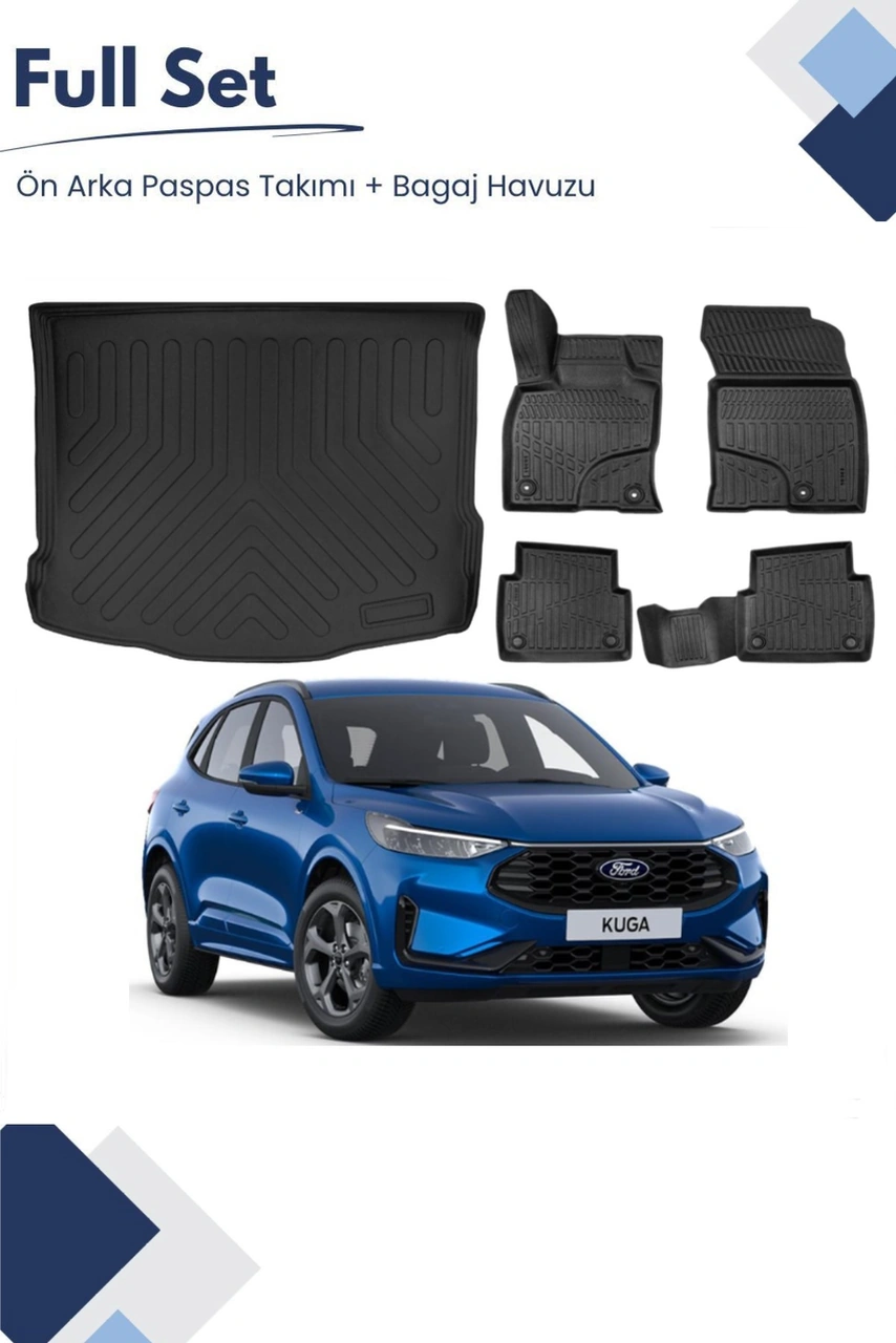 Ford Kuga 2025 Model Tam Uyumlu Paspas+bagaj Havuzu Seti