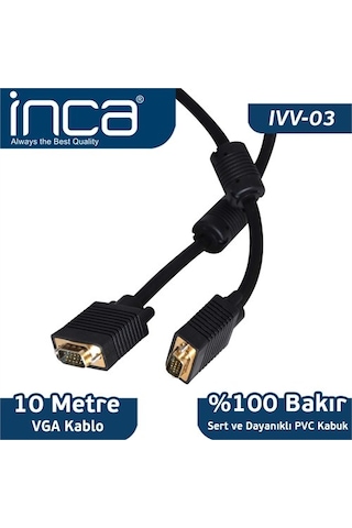 Inca Ivv-03 Vga1 To Vga1 Kablo 10Mt %100 Bakır