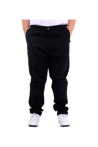 Mode Xl Büyük Beden Erkek Kot Pantolon Yan Cep Chıno 18880 Siyah Siyah