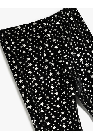 Koton Yıldız Desenli İspanyol Paça Pantolon Siyah Desenli 5wkg40317ak Siyah Desenli