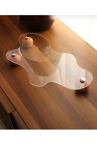 Ahşap Top Ayaklı Gold Düğmeli Şeffaf Pleksi Organizer Pinterest
