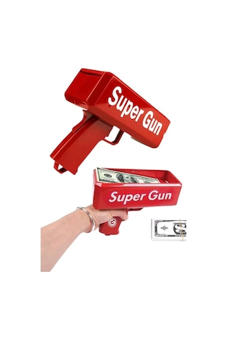 Gld-spt- Kırmızı Parti Oyuncağı Para Saçma Fırlatma Tabancası Makinesi Super Money