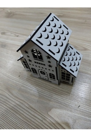 Lavanta Tasarım Işıklı Büyük Maket Ev 4 Beyaz