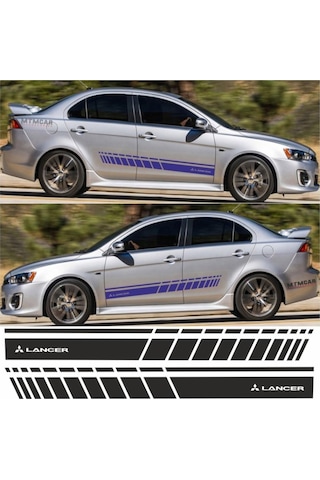 Mitsubishi Lancer Yan Şerit Oto Sticker (295979013)