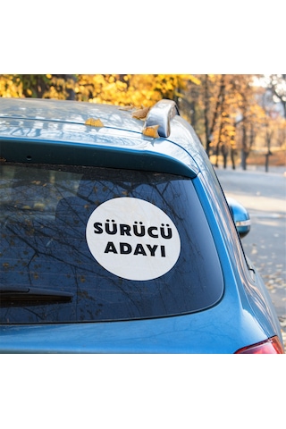 Sürücü Adayı Sticker Etiket - 15cm - Beyaz Renk - Araç Camı İçerisinden Yapıştırılır Beyaz