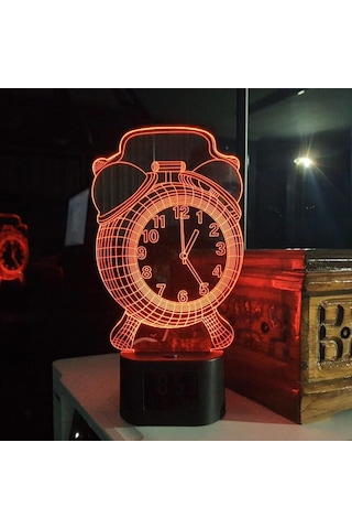 Upway 3d İllüzyonlu Rgb Işık Animasyonlu Çalar Masa Saati Gece Lambası