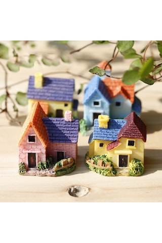 Sones 2 Adet Yosun Mikro Manzara Sukulent Saksı Dekorasyon Süsleri Mini Tuğla Kiremit Köy Evi Kendin Yap Modeli, Renk Rastgele Teslimat