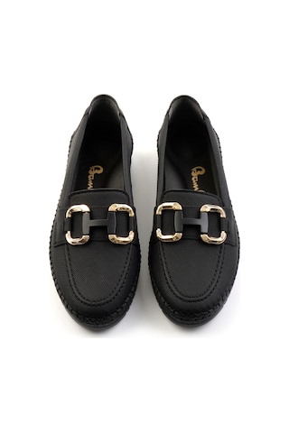 Bambi Siyah Kadın Loafer Ayakkabı K01536194009 Siyah