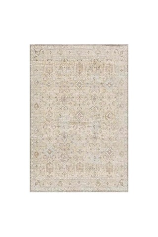 Ayrex Latte Dizayn Ryella Vintage Desenli Şönil Pamuk Tabanlı Yıkanabilir Kaymaz Antibakteriyel Salon Halısı 120x1 Diğer