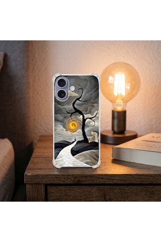 Printify Apple iPhone 17promax İle Uyumlu Simya Serisi Sarmal Yolculuk Tasarımlı Uv Baskılı Köşe Korumalı Antişok Kılıf Şeffaf