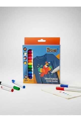 Brons Tekstil Marker 12 Li Set Çok Renkli