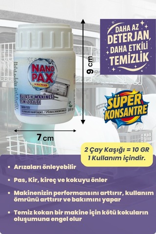 Çamaşır Makinesi & Bulaşık Makinesi Temzileyici Toz Bakım Seti 2 Adet X 200gr