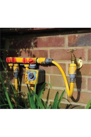 Hozelock 2150H Dört Çıkışlı, Dörtlü (4'lü), Vanalı Musluk Bağlantısı, Dağıtıcı Adaptörü