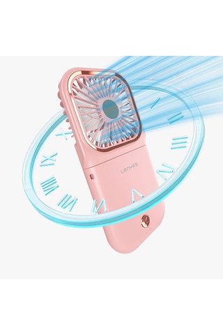 Lenyes Lhf13 Powerbank Özellikli Standlı Portatif Soğutucu El Fanı Pembe