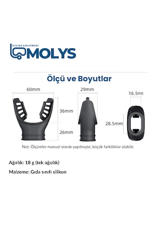 Molys Dalış Regülatör Ağızlığı Maps Konforlu, Kaymaz, Tam Uyum Turuncu
