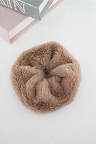 Bayan Peluş Lastik Toka-5101 Kahverengi