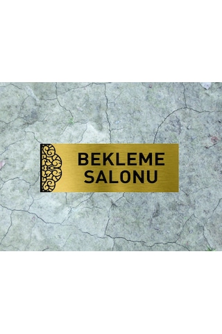 Bekleme Salonu Yazılı Metal Levha