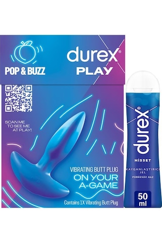 Durex Titreşimli Anal Plug Tıkaç + Durex Play Hisset Kayganlaştırıcı Jel 50 ML