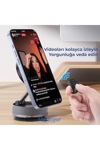 Microcase Tiktok Yüzüğü Bluetooth Akıllı Uzaktan Kumanda Sayfa Çevirici Video Kaydırma Parmağı Şarjlı Kumanda - Al5766 Siyah